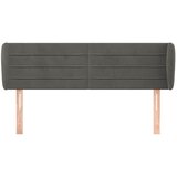  Uzglavlje s ušima tamnosivo 147x23x78/88 cm baršunasto | Eponuda.com