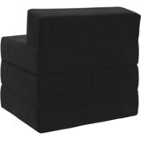 SOFA na razvlačenje Crna 200 x 70 x 15 cm Baršun | shoptok.hr