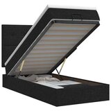 vidaXL Podesivi krevet s madracem Crna 80 x 200 cm Tkanina - Crna 80 x 200 cm Prošiveno gumbima | shoptok.hr