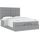  Otomanski krevet s madracem svijetlosivi 140x190 cm od tkanine | shoptok.hr