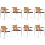  Vrtne stolice s jastucima 8 kom od masivnog drva bagrema | shoptok.hr