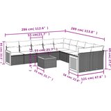  11-dijelni set vrtnih sofa od poliratana s jastucima sivi | shoptok.hr