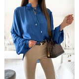 Gemre Loose Fit Blue Shirt Jewelsi | Shoptok.si
