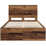  Krevetna konstrukcija s uzglavljem Staro drvo 120 x 190 cm | shoptok.hr