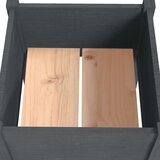  Vrtne sadilice 2 kom sive 40 x 40 x 70 cm od masivne borovine | shoptok.hr