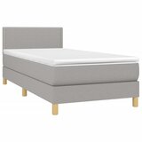 Krevet box spring s madracem LED svjetlosivi 100x200 cm tkanina | Eponuda.com
