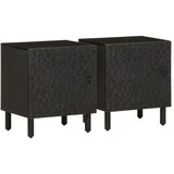 vidaXL Noćni ormarići 2 kom crni 40x33x46 cm od masivnog drva manga Cijene