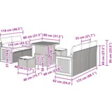  Set vrtnih sofa s jastucima od 8 dijelova bež poli ratan akacija | shoptok.hr