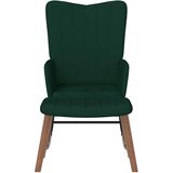  Stolica za ljuljanje s osloncem za noge tamnozelena baršunasta | shoptok.hr