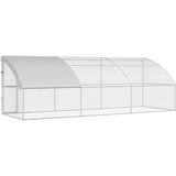  Kavez za piliće 3 pcs Srebrno 600 x 200 x 200 cm Čelik i PE | Shoptok.si
