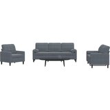 vidaXL 3-dijelni set sofa s jastucima tamnosivi baršunasti | shoptok.hr