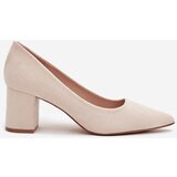 Boto Women's Pumps with Pointed Toes on Block Heel Beige Pavira | Shoptok.si