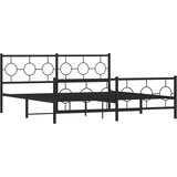 Metalni okvir kreveta uzglavlje i podnožje crni 183x213 cm | shoptok.hr