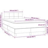  Box spring postelja z vzmetnico LED krem 120x190 cm blago | Shoptok.si