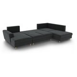 Cosmopolitan Design Tamno siva baršunasti sklopiva/s prostorom za odlaganje kutna garnitura (s desnim kutom/u obliku slova "U") Kyoto – | shoptok.hr