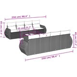  9-dijelni set vrtnih sofa od poliratana s jastucima sivi | shoptok.hr