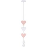 Candellux Lighting Bela/rožnata otroška svetilka s kovinskim senčnikom Hearts – | Shoptok.si
