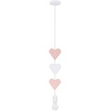 Candellux Lighting Bijelo-ružičasta dječja svjetiljka s metalnim sjenilom Hearts - Cijene