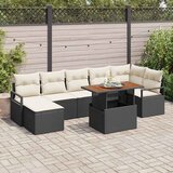  Vrtni set za objed s jastukom 8 pcs Crna i Krema | shoptok.hr