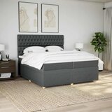 Krevet s oprugama i madracem tamnosivi 200 x 200 cm od tkanine | shoptok.hr