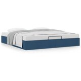 vidaXL Otomanski posteljni okvir brez vzmetnice modro 200x200 cm blago, (21670810) | Shoptok.si