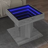 vidaXL Klubska mizica LED siva sonoma 50x50x45 cm inženirski les Cene