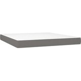 vidaXL Box spring postelja z vzmetnico LED temno siva 180x200 cm blago | Shoptok.si