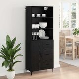  Highboard Crni hrast 69,5 x 34 x 180 cm Konstruirano drvo Slike