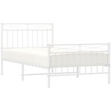  Metalni okvir kreveta uzglavlje i podnožje bijeli 100x190 cm | shoptok.hr