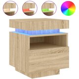  Noćni ormarići s LED svjetlima 2 kom boja hrasta 40x39x48,5 cm | shoptok.hr