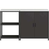 vidaXL Kuhinjski set za shranjevanje 2 pcs Črna 150 x 50 x 92 cm | Shoptok.si