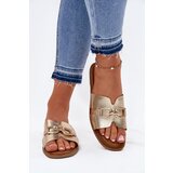 EVENTO Ladies Flat Sandals With Decorative Detail Golden Amiresna | shoptok.hr