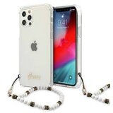 Guess GUHCP12LKPSWH za iPhone 12 Pro Max - prozoren shock silikonski ovitek s perla zapestnico Cene