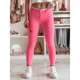 DStreet Spodnie damskie skinny z paskiem VIVASKIN różowe | Shoptok.si