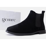 Gemre Black men's Chelsea boots with elastic insert eco-suede Fernand Cijene