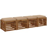  Jastučići za sjedalo od 4 dijela VUGHT 4 kom. 100% poliester Siva | shoptok.hr