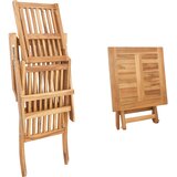  Sklopiva ležaljka s stolom Prirodna Čvrsto teak drvo | shoptok.hr