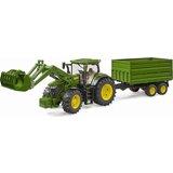 Bruder John Deere 7R 350 s sprednjim nakladalnikom in transportno prikolico s tandemsko osjo Cene