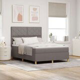 vidaXL Postelja s podnim vzmetenjem z vzmetnico taupe 140x190 cm tkanina, (22084067) | Shoptok.si