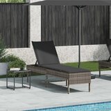  Ležaljka s jastukom siva 55x200x44 cm poli ratan | Shoptok.si