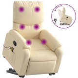 Maison Chic masažni naslanjač - Relax naslanjač s funkcijo vstajanja krem blago, (22061657) | Shoptok.si