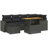  7-dijelni set vrtnih sofa od poliratana s jastucima crni | shoptok.hr