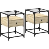 Furnova Nočna omarica 2 kosa sonoma hrast 40x40x55 cm inženirski les, (21926677) | Shoptok.si
