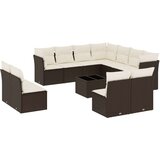 vidaXL 12-dijelni set vrtnih sofa od poliratana s jastucima smeđi | shoptok.hr