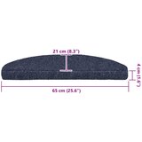  Prostirke za stepenice, samoljepljive, 30 kom, 65x21x4 cm, plave, poluokrugle, velike | Eponuda.com