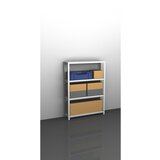 eurokraft pro Skladiščni privijačeni regal, RAL 7035, srednje težak, višina regala 1500 mm, širina police 1300 mm, globina 300 mm, osnovni regal | Shoptok.si