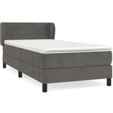Box spring krevet s madracem tamnosivi 100x200 cm baršunasti | shoptok.hr