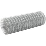 vidaXL Zicna mreza za ograjo pocinkano jeklo 25x0,5 m srebrn | Shoptok.si