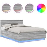  Krevetna konstrukcija S LED lampica Siva Sonoma 160 x 200 cm | shoptok.hr
