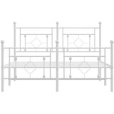  Metalni okvir kreveta uzglavlje i podnožje bijeli 140 x 190 cm | shoptok.hr